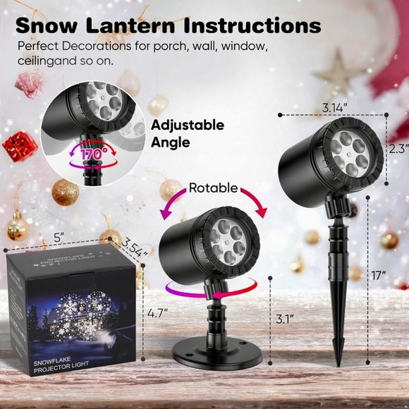 NIB Snowflake LED Light Projector - Picture 6 of 7